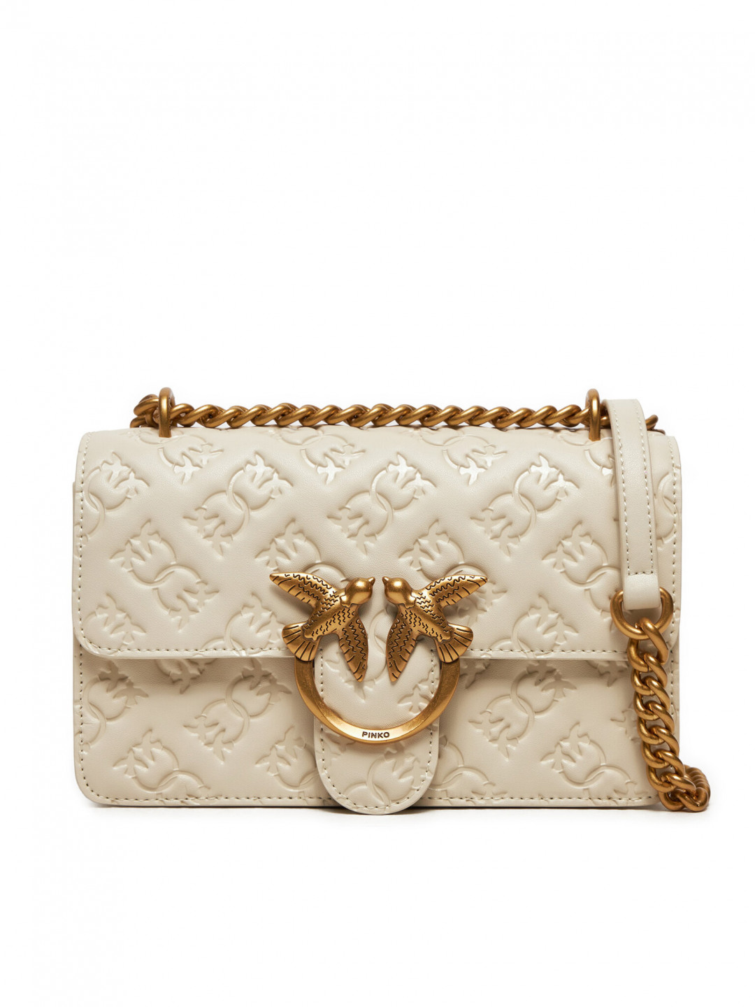 PINKO Kabelka Love One Mini Dc AI 24-25 PLTT 100074 A1YB Écru